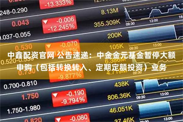 中鑫配资官网 公告速递：中金金元基金暂停大额申购（包括转换转入、定期定额投资）业务